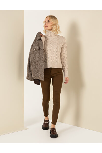 Pierre Cardin بنطال قماش بني بقصة ضيقة 50254391-VR029