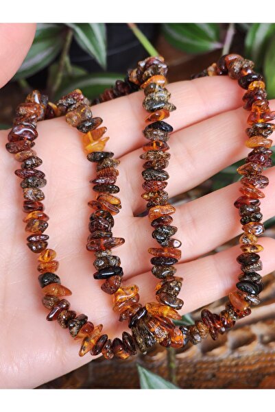Kehribar Sarayı Drop Amber Adult Fossil Chips Necklace 60 cm