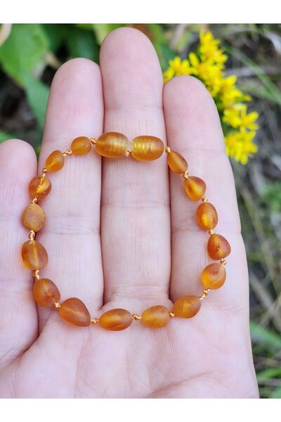 Kehribar Sarayı سوار أطفال من العنبر البلطيقي بلون عسلي غير لامع مقاس 13 سم