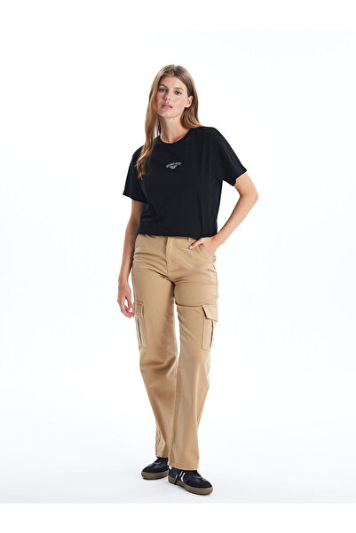 LC Waikiki Γυναικείο μπλουζάκι με στάμπα Crew Neck