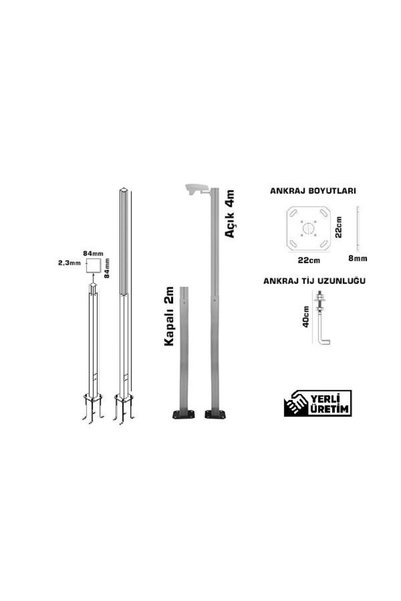 OİS XTR 1001 4 Metre Teleskopik Kamera Direği (Alüminyum)