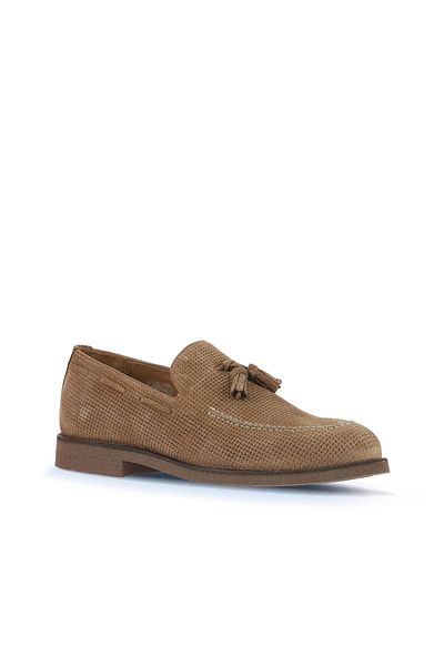 Bueno Shoes Мъжки мокасини - кафяви велурени, с щампа, 07ma22152282