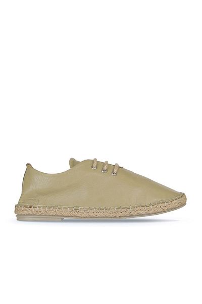 Bueno Shoes Pantofi din piele kaki espadrille de damă - 01wn1617