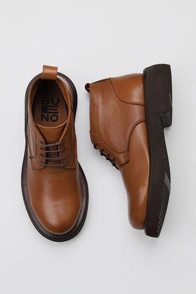 Bueno Shoes Tan Leather Γυναικείες Μπότες - Flat Cut 01wt0503