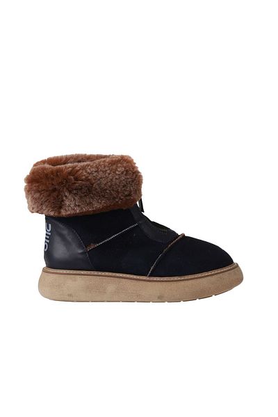 Bueno Shoes Γυναικείες μπότες με τακούνι Navy Blue Suede Leather - 01wv6807