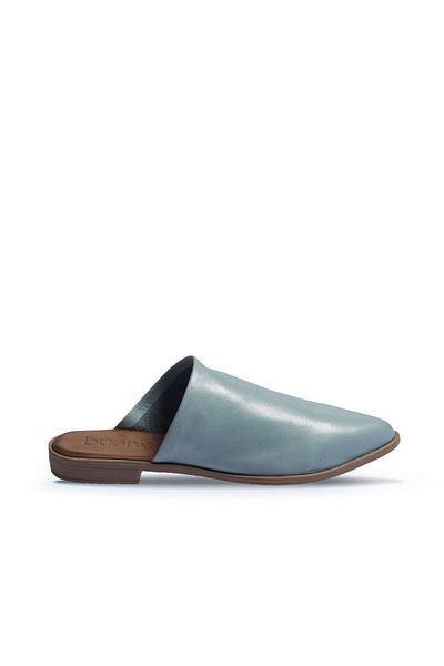 BUENO Papuci de damă din piele albastră - Design simplu 01wn0124