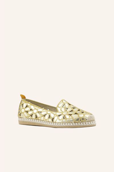 MARCATELLI Espadrile cu flori aurii