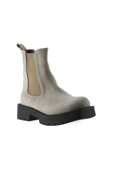 Bueno Shoes Γυναικείες Flat Μπότες Beige Suede 01wt2506