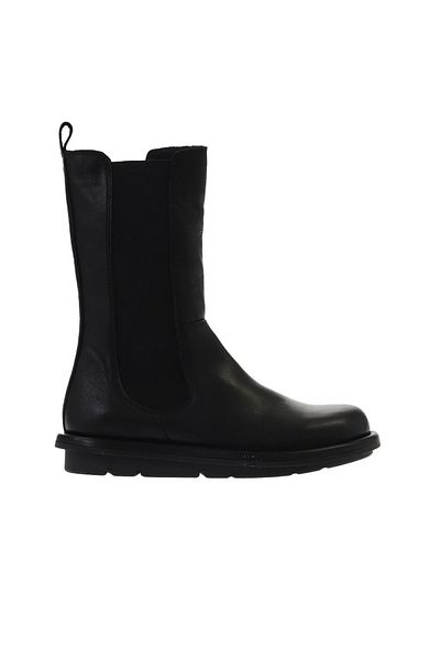 Bueno Shoes Δερμάτινες Μαύρες Γυναικείες Μπότες - Flat Cut 01wv7506