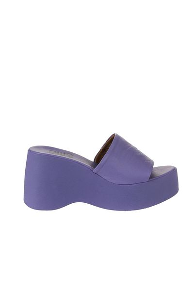 Bueno Shoes Lila Deri Kadın Dolgu Topuklu Terlik 01wy9000