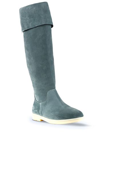 Bueno Shoes Green Suede Γυναικείες Flat Μπότες - 01wt3308