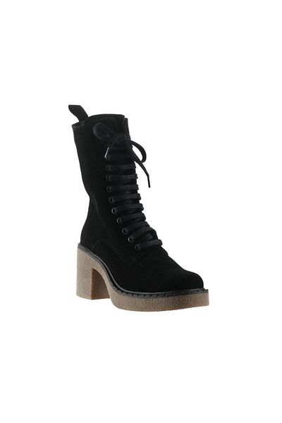 Bueno Shoes Γυναικείες μπότες με τακούνι σουέτ - Μαύρο 01wt2902