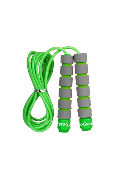 ZEROGYM Luxury Green 2.5 m Jump Rope with Sponge Handle Gift