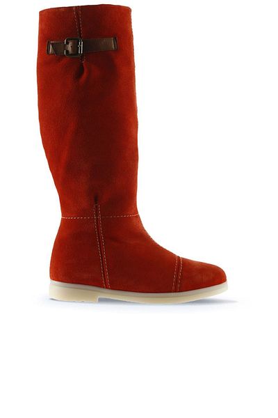 Bueno Shoes Suede Γυναικείες Flat Μπότες - Πορτοκαλί 01wt3314