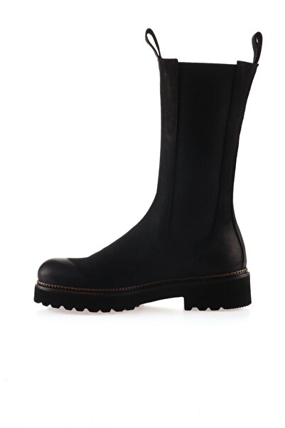 Bueno Shoes Siyah Nubuk Kadın Düz Bot 01wt0802