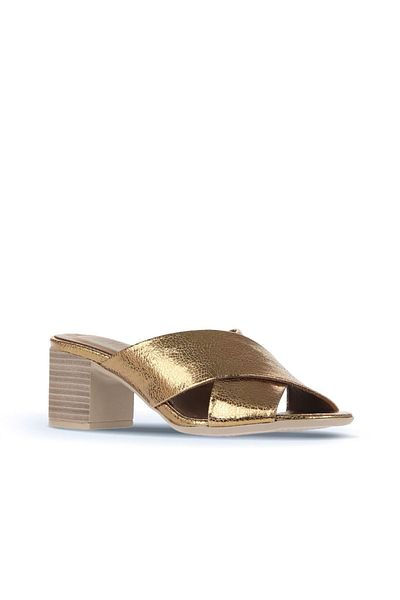 Bueno Shoes Χάλκινα δερμάτινα γυναικεία παπούτσια με τακούνι - 01wa2809