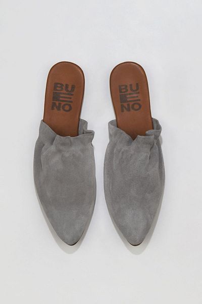 Bueno Shoes Γυναικείες παντόφλες Light Suede Grey - Flat Design 01wu7704