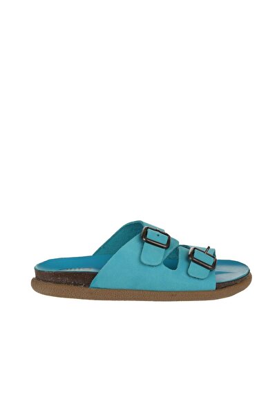 Bueno Shoes Turkuaz Nubuk Kadın Düz Terlik 01ws11001