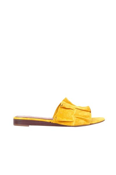 Bueno Shoes 01wn1908 Model Papuci Plati dama din piele intoarsa galbena