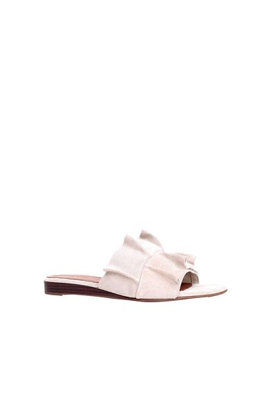 BUENO Shoes Bej Süet Kadın Düz Terlik 01wn1908