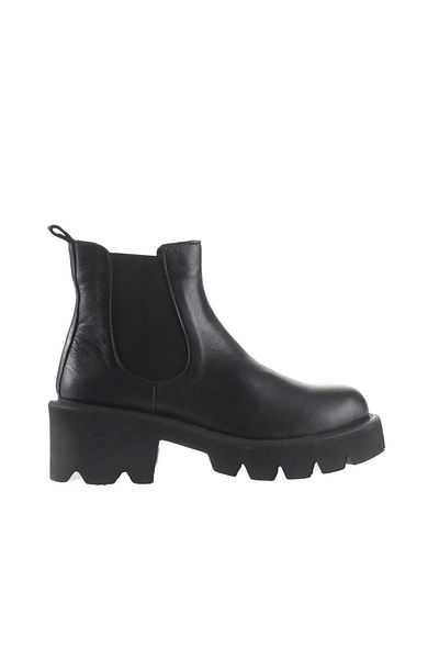 Bueno Shoes Cizme cu toc pentru femei Flotter din piele neagră - 01wt1705