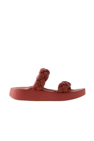 Bueno Shoes Papuci de damă din piele coral cu toc pană - 01wu4640