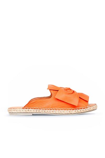 Bueno Shoes 01wn1632 Papuci de damă din piele portocalie model espadrille