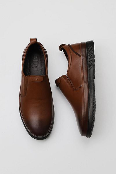 Bueno Shoes Ανδρικά δερμάτινα φλατ παπούτσια - Tan Atlas 07m0178l03