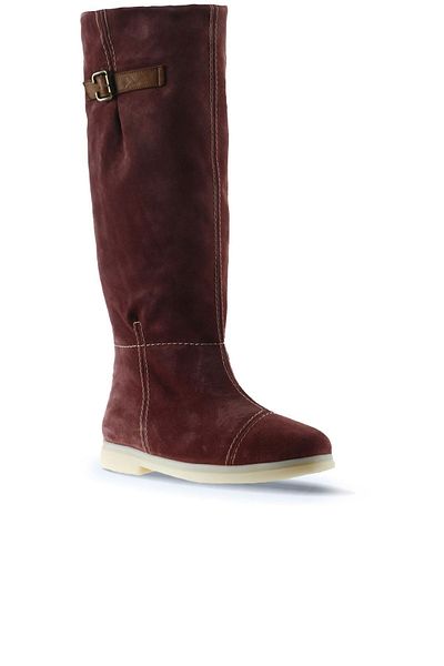 Bueno Shoes Μωβ σουέντ γυναικείες φλατ μπότες - 01wt3314