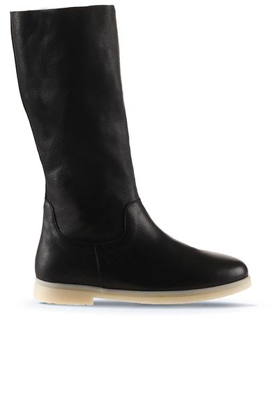 Bueno Shoes Черни кожени дамски ботуши - равни, модел 01wt3306