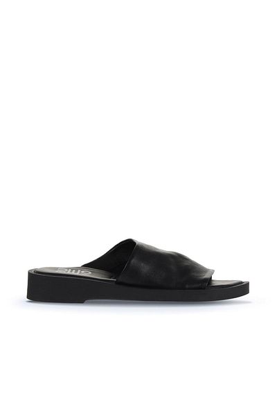 Bueno Shoes Papuci plati pentru femei din piele neagra 01wy2902