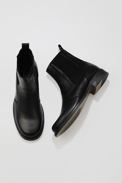 Bueno Shoes Siyah Deri Kadın Düz Bot 01wv8601