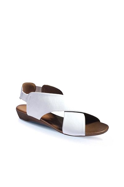 BUENO Shoes Beyaz Deri Kadın Sandalet 01wl2408