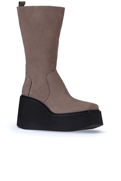 Bueno Shoes Γυναικείες μπότες Nubuck με μπεζ σφήνα τακούνι - 01wv1701