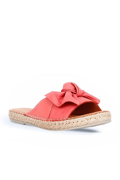 Bueno Shoes Papuci espadrille din piele coral pentru femei - 01wl4605