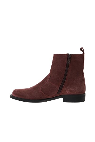 Bueno Shoes Bordo Süet Kadın Düz Bot 01wv8603