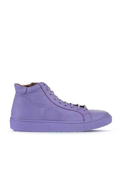 Bueno Shoes Λιλά Δερμάτινα Γυναικεία Μποτάκια - Flat Cut 01wz7700