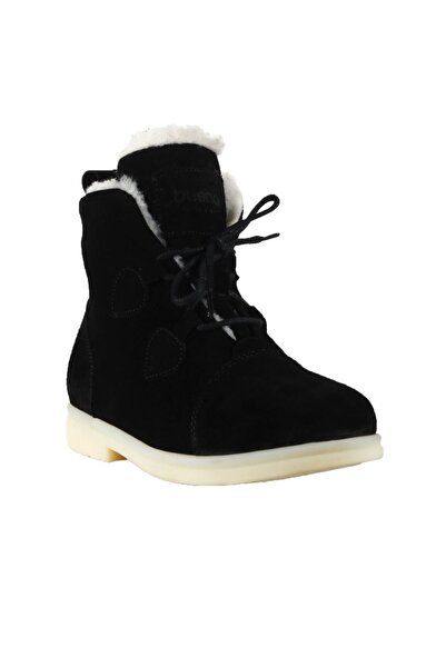 Bueno Shoes Siyah Süet Kadın Düz Bot 01wt3301
