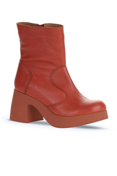Bueno Shoes Cizme de damă cu toc - piele gresie, model 01wz7000
