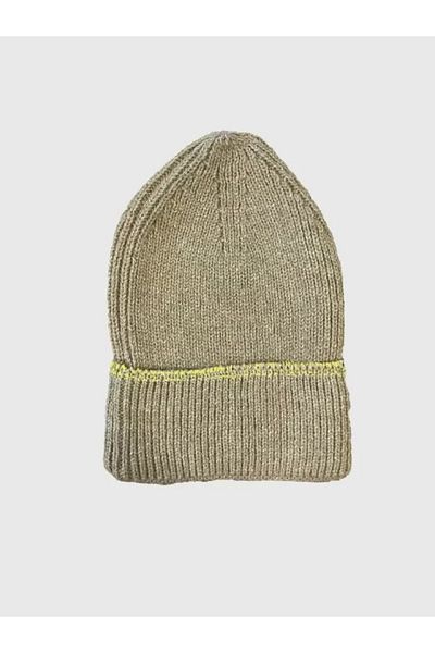 Mirage Brown Women's Knitwear Beret - Woven Glitter Detail