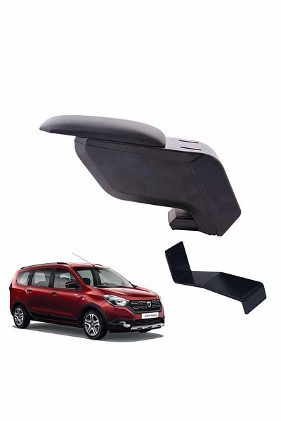 3 Tıkla Dacia Lodgy Stepway 2015 Black Armrest with No-Punching Steel Legs