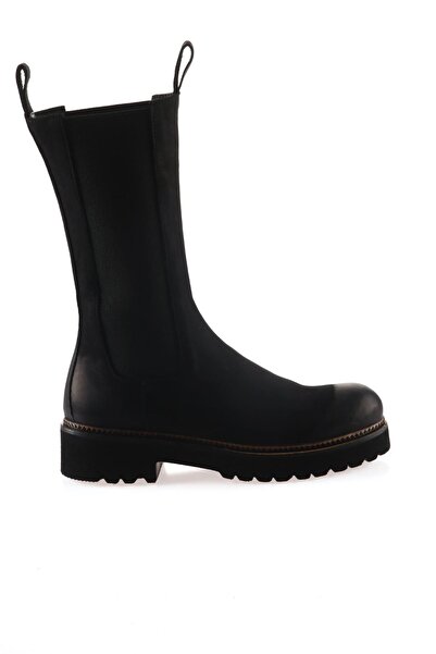Bueno Shoes Siyah Nubuk Kadın Düz Bot 01wt0802