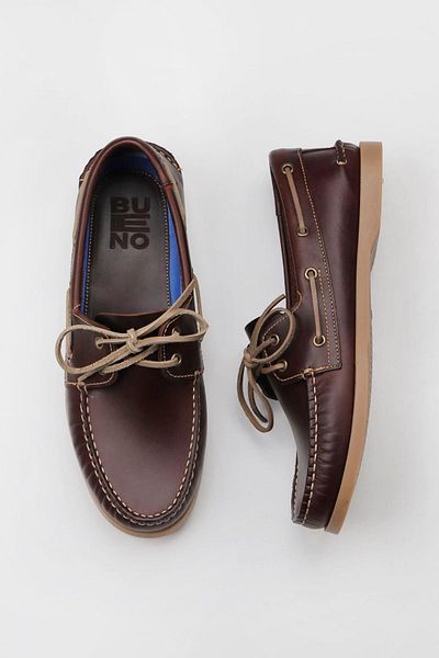 Bueno Shoes Мъжки мокасини - Кафяви и червени кожени, Модел 11m23299