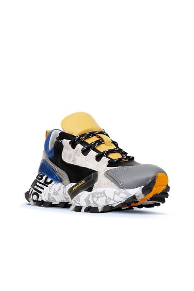BUENO Pantofi sport de damă din piele gri - 01wq10604