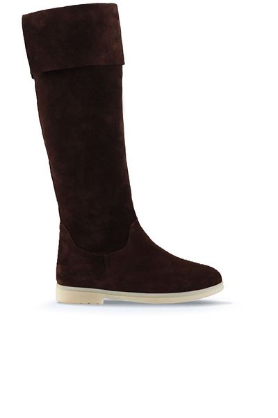 Bueno Shoes Suede Brown Γυναικείες Flat Μπότες - 01wt3308