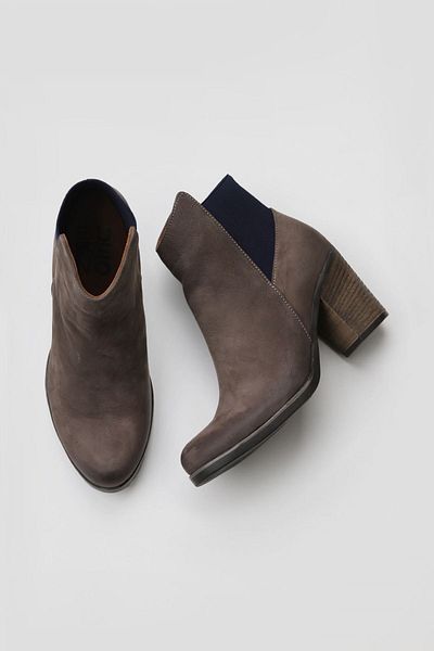 Bueno Shoes Γυναικείες μπότες με τακούνι Nubuck Grey Navy - 01wp1500