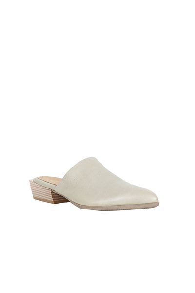 Bueno Shoes Γυναικείες δερμάτινες παντόφλες με τακούνι χακί - 01wq2603