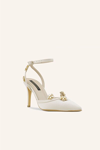 MARCATELLI Şampanya Saten Bloom Stiletto