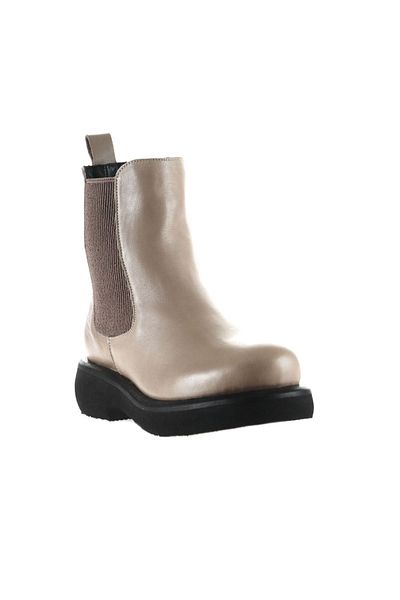 Bueno Shoes 01wt0508 Μοντέλο Γκρι Δερμάτινες Γυναικείες Flat Μπότες