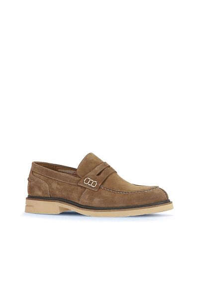 Bueno Shoes Мъжки мокасини - бежови велурени, модел 07ma22200309